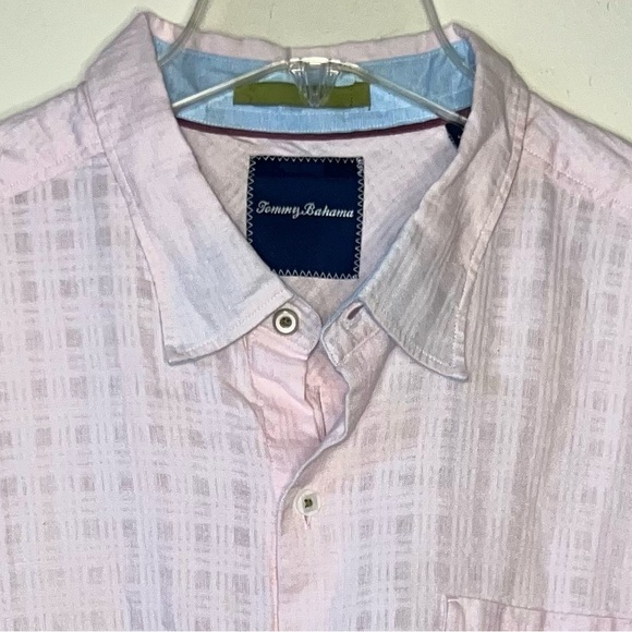 Tommy Bahama Linen Blend Button Down Shirt Pink Size XL - Picture 7 of 10